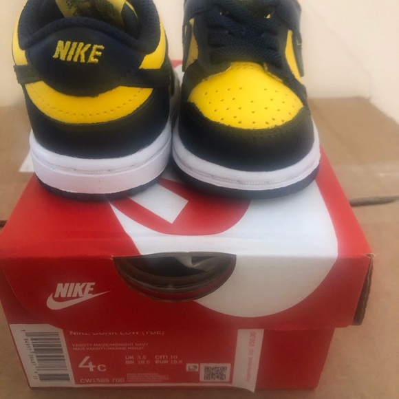 Nike Dunk Low Michigan (TD) Size 4C - Picture 9 of 9